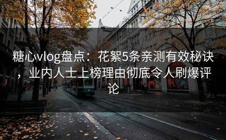 糖心vlog盘点：花絮5条亲测有效秘诀，业内人士上榜理由彻底令人刷爆评论