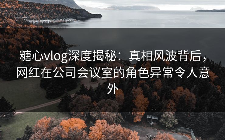糖心vlog深度揭秘：真相风波背后，网红在公司会议室的角色异常令人意外
